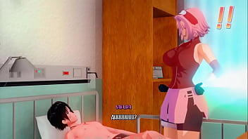 Sakura gives handjob scene