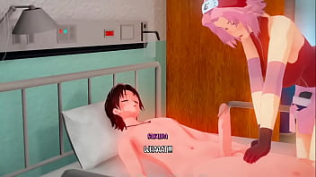 Sakura gives handjob scene