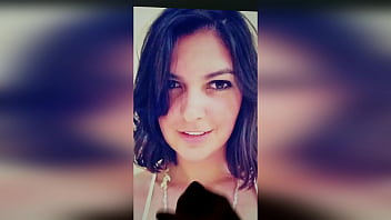 Lovely brunette spermed on