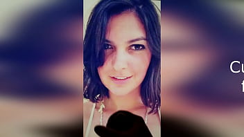 Lovely brunette spermed on