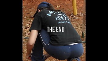 Lovely brunette spermed on