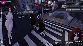 Secret flasher manaka quests in downtown city voyeur game