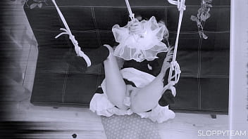 Tied up * bondage rope clothes destruction torn apart * pussy play * mouth gag