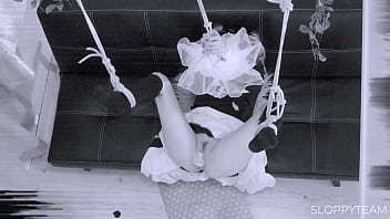 Tied up * bondage rope clothes destruction torn apart * pussy play * mouth gag