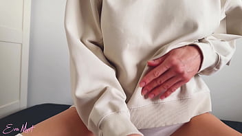 When you can't but really want came on my stepsister's hairy pussy after a great handjob