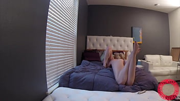 Slim redhead lily cade & blonde samantha rone making out on bed