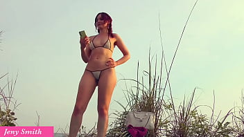 Jeny smith flashing herself outdoor