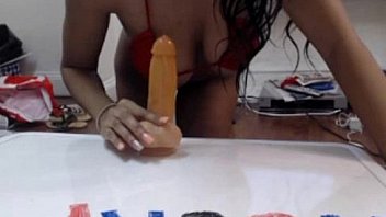 Sexy cam model works a dildo