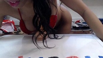 Sexy cam model works a dildo