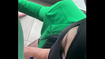 Naughty secretary in stockings & green blazer – lascivious dance & office blowjob