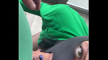 Naughty secretary in stockings & green blazer – lascivious dance & office blowjob