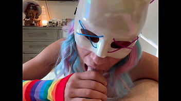 Halloween Trick Or Treat Bad Bunny Gets Candy Cum And Squirts On His Cock thumbnail
