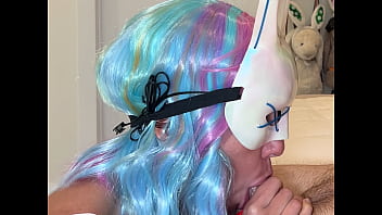 Halloween Trick Or Treat Bad Bunny Gets Candy Cum And Squirts On His Cock thumbnail