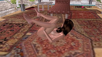 An animated 3d cartoon porn video of a cute girl's pussy getting licked and anal fucked by toy