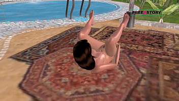 An animated 3d cartoon porn video of a cute girl's pussy getting licked and anal fucked by toy