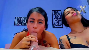 Triple rough blowjobs from venezuelan latinas