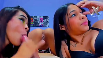 Triple rough blowjobs from venezuelan latinas