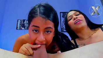 Triple rough blowjobs from venezuelan latinas