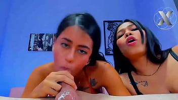Triple rough blowjobs from venezuelan latinas