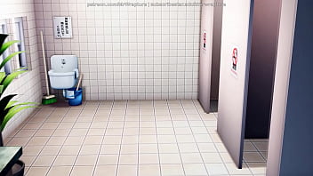 Tied up in the restroom for lesbian fun