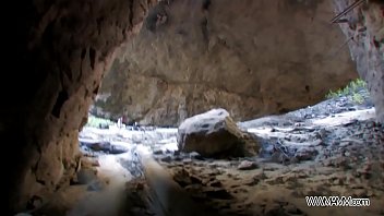 Teeny redhead open her ass for stranger in public