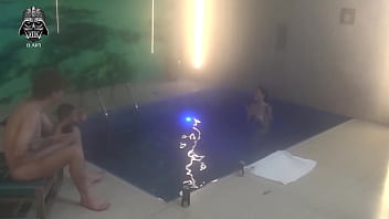 Threesome with friends in the motel pool part 1