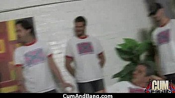 Deepthroat for group of white cocks 5