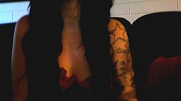 Horny emo cam girl caressing her tits