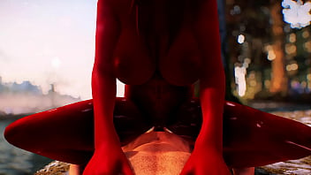 Akilandi the succubus gets her ass pounded by human