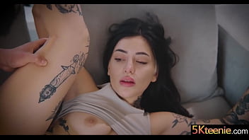 She loves having her throat fucked until he sprays her with a hot load