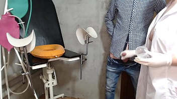 Mature nurse jerks off to extract sperm sample