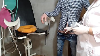 Mature nurse jerks off to extract sperm sample