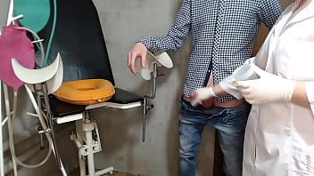 Mature nurse jerks off to extract sperm sample