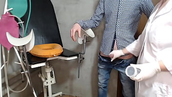 Mature nurse jerks off to extract sperm sample