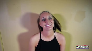 Big titted skinny blonde breanna sucks a cock and strokes it with her tits