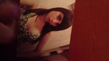 Tribute on teen black haired slut