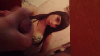 Tribute on teen black haired slut