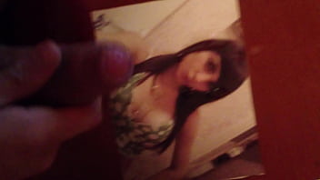 Tribute on teen black haired slut