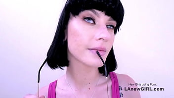 Timeless brunette bombshell seduced by the producer