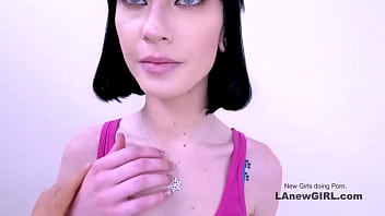 Timeless brunette bombshell seduced by the producer