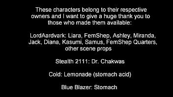 Shrunken human women swallowed by liara t'soni