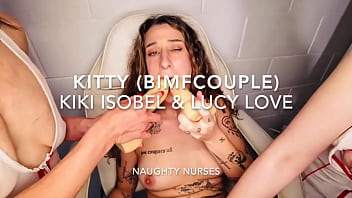 Naughty nurses use dildos on horny patient