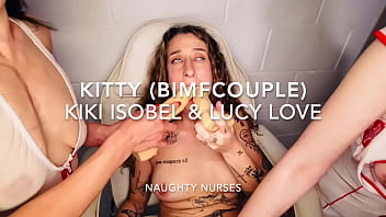 Naughty nurses use dildos on horny patient