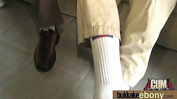 Cum loving teen enjoys huge bukkake 1