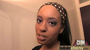 Cum loving teen enjoys huge bukkake 1