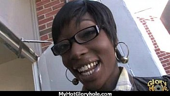 Sexy ebony enjoying gloryhole 3