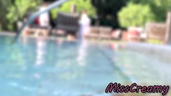 Dick flash a stranger caught me touching in public pool and fucks me risking to be seen by unknown misscreamy