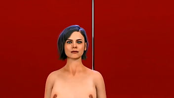 Helen park strip dance with 3d model red background video