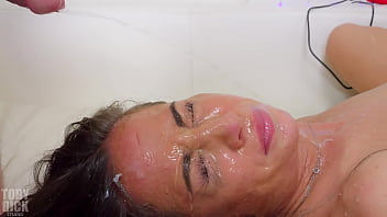 Anal piss whore lara lee spewing deepthroat cums from ass fuck then facial pisswash ending