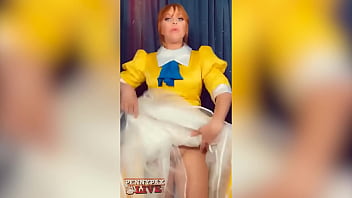 Stunning redhead penny pax pleasures herself with a dildo in a role play adventure